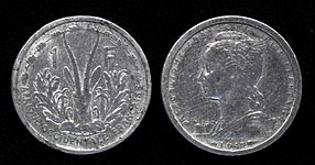 A F.CFA 1 coin.