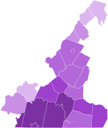 The county map depicts the 2020 Democratic primary election for Virginia's 5th congressional district shown by varying shades of purple to represent Cameron Webb's vote share in each county. Webb won every county in the district.