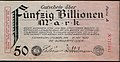 50 trillion (50 Billionen, 5×1013) marks Eschweiler, 1923