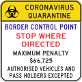 (QLD-TC2339) Coronavirus Quarantine Border Control Point Stop Where Directed (2020-2022) (used in Queensland)