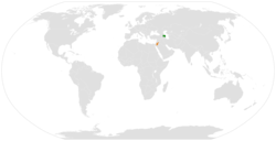 Map indicating locations of Azerbaijan and Jordan