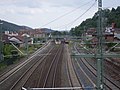 Der Bahnhof in Kronach von der Nordbrücke gesehen