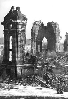 The Frauenkirche, left in ruins 40 years after it was bombed