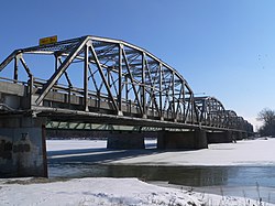 Bridge carrying U.S. Route 30 and U.S. Route 81 across the Loup River at Columbus, February 2010