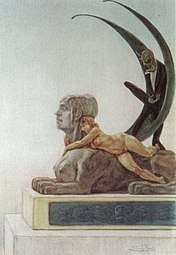 The Sphinx, illustration for Les Diaboliques by Jules Barbey d'Aurevilly (1879) pencil & watercolor (25 x 18 cm) Brussels