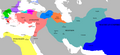 Antipatrid dynasty of Macedonia (310-294 BC), Lysimachid dynasty of Thrace (306-281 BC), Antigonid dynasty of Asia Minor (306-168 BC), Seleucid Empire (312-63 BC), Ptolemaic Kingdom (305-30 BC) and Maurya Empire (322-184 BC) in 303 BC.