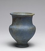 Amphora, an example of so-called "Egyptian blue" ceramic ware; 1380–1300 BC; height: 12.6 cm (4.9 in); Walters Art Museum (Baltimore, US)
