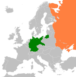 Map indicating locations of Nazi Germany and Soviet Union