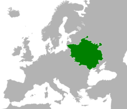 The Grand Duchy of Lithuania at the height of its power in the 15th century.