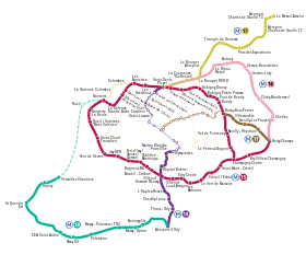 The planned network of the Grand Paris Express