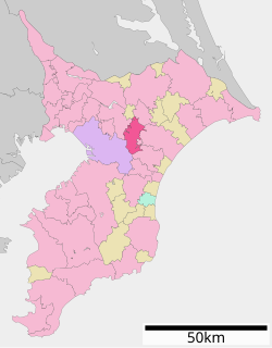 Location of Yachimata in Chiba Prefecture