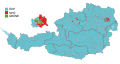 Map showing the largest party on the district level
