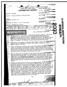 CIA memo regarding Arbenz's health: "PROPOSED FORMATION OF MILITARY JUNTA"