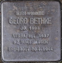 Stolperstein für Georg Bethke