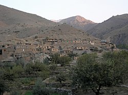 A settlement in Maidan Wardak along the road between Kabul and Bamiyan