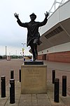 Statue of Sunderland manager Bob Stokoe following victory over Leeds in the 1973 FA Cup Final.