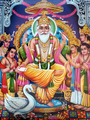 Vishvakarman, Divine Architect of Vedas in a modern Hindu representation: note chatra