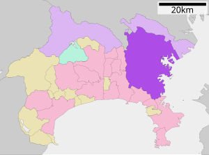 Lage Yokohamas in der Präfektur