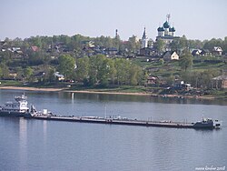 View across the Volga of Tutayev's Borisoglebsk side (right bank) seen from the Romanov side on the left bank