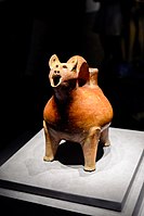 Red animal-shaped vessel