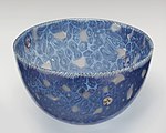 A blue glass bowl