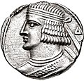 Coin of a young, beardless Pacorus II wearing a diadem, minted in 78/79