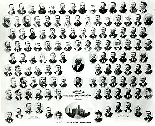 Collage of photographs of all of the delegates at the Utah Constitutional Convention of 1895.