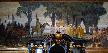 Wandbild 3: Ansgar: Christianisierung unter Karl dem Großen