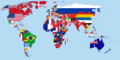 Weltkarte mit Flaggen für 1914