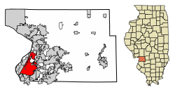 Location of Granite City in Madison County, Illinois