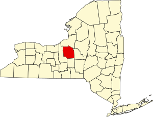 Map of New York highlighting Onondaga County