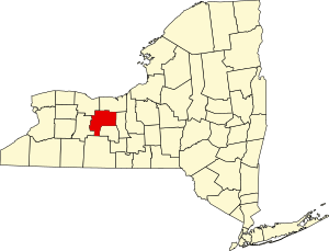 Map of New York highlighting Ontario County