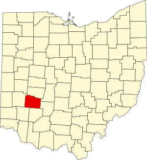 Map of Ohio highlighting Greene County