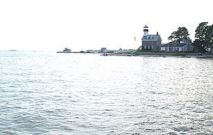 Morgan Point Light is located in Noank in southeastern Groton.