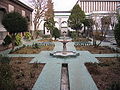 Interior garden and fountain.
