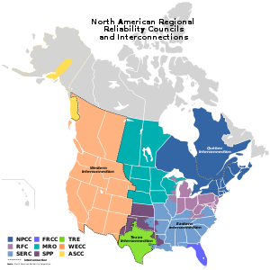The two major and three minor interconnections of North America