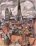 Roofs and Cathedral in Rouen, 1908, oil on canvas. 119 x 95.5 cm. In the collection of the Hermitage Museum, Saint Petersburg