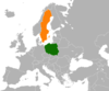 Location map for Poland and Sweden.