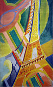 Robert Delaunay, 1926, Tour Eiffel, oil on canvas, 169 × 86 cm, Musée d'Art Moderne de la Ville de Paris