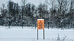 Grenze zwischen Lettland und Russland im Winter