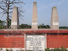 Obelisks of Mirmadan, Nabe Singh Hajari and Bahadur Khan near the Palashi battlefield