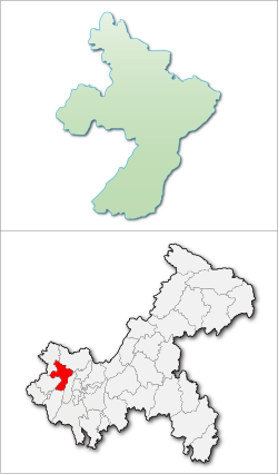 Location of Tongliang in Chongqing