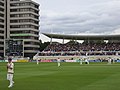 'Freddie' Flintoff reaches 100 in front of the Fox Road Stand