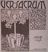 Vienna Secession — Alfred Roller's cover for the January issue of Ver Sacrum magazine, 1898.