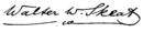 Walter William Skeat's signature