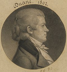 Engraving of Duane in profile