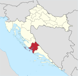 Šibenik-Knin County within Croatia