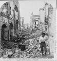 A ruined street in Chania's Christian quarter following fighting between the town's Christians and Muslims, 1897.