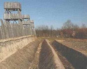 Wooden fortification and trenches