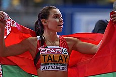 Die Europameisterin von 2012 Alina Talaj trat in die vorletzte Hürde und wurde disqualifiziert